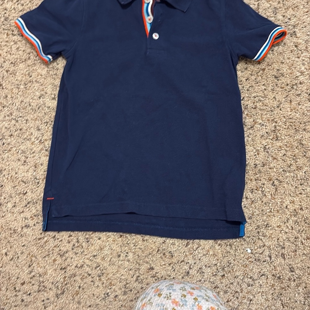 Boden Navy Polo with Colorful Trim